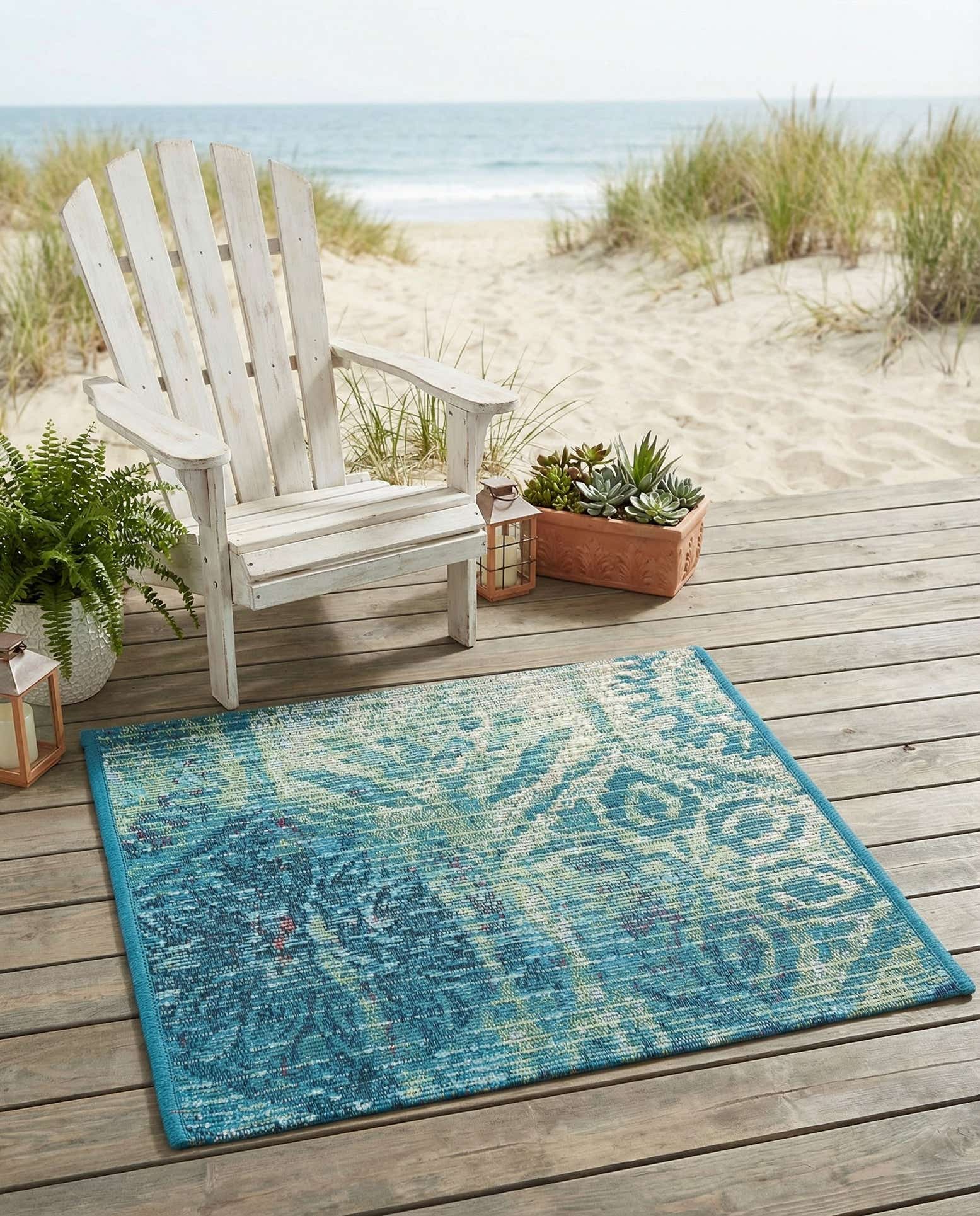 1' 4 x 1' 4 Easy-Clean Coastal Indoor / Outdoor Sample Rug