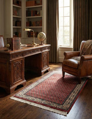 2' 7 x 4' 7 Hand Knotted Mir Wool Rug