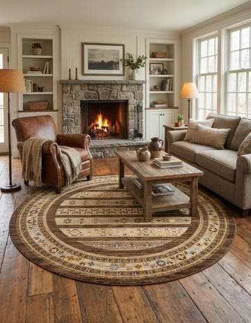 8' x 8' Kashkuli Gabbeh Round Rug