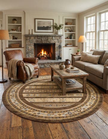8' x 8' Kashkuli Gabbeh Round Rug