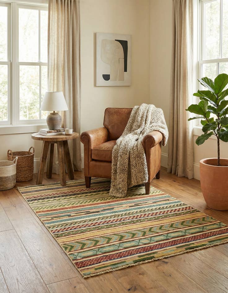 Detail image of 2' 9 x 3' 9  Hand Knotted Modern Ziegler Rug