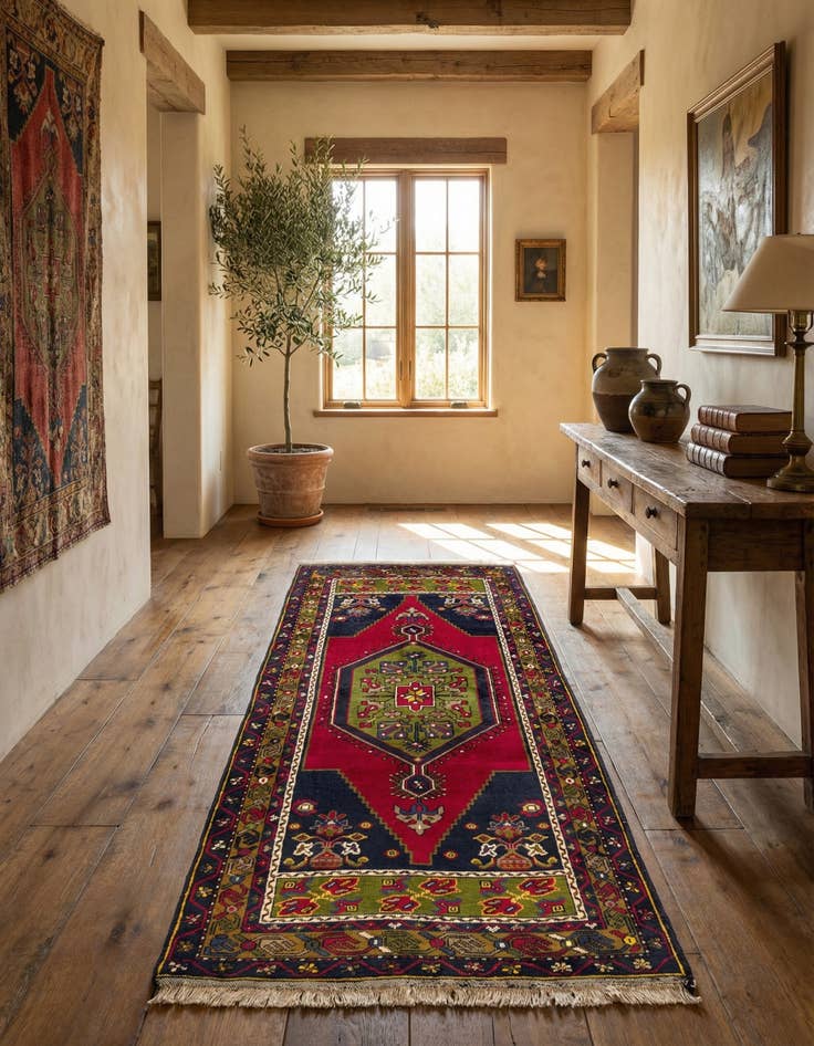 Detail image of 3' 3 x 6' 6 Hand Knotted Anatolian Wool Runner Rug