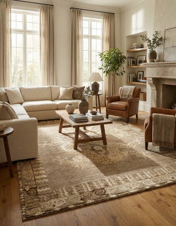 10' 5 x 14' 4 Hand Knotted Beni Marok Rug
