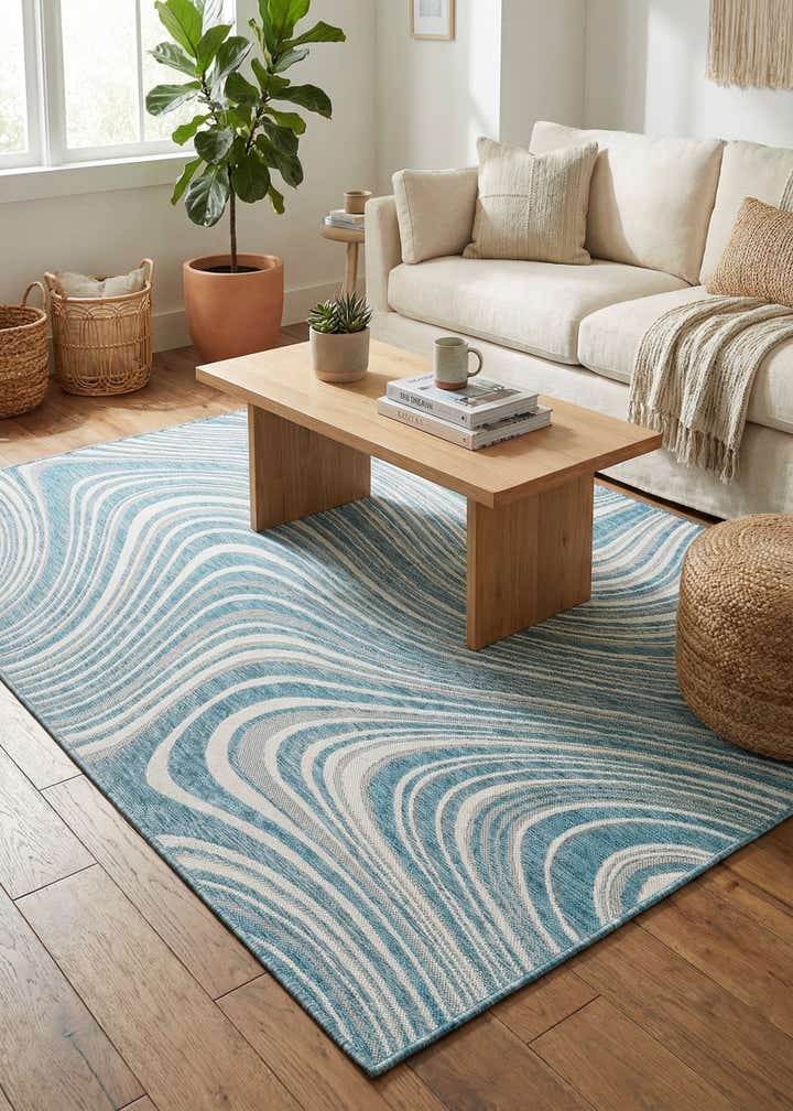 6' x 9' Easy-Clean Modern Indoor / Outdoor Rug