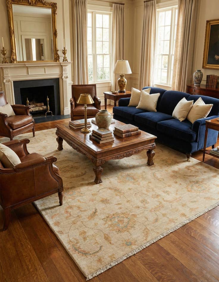 Detail image of 5' 9 x 7' 9 Ziegler Wool Rug