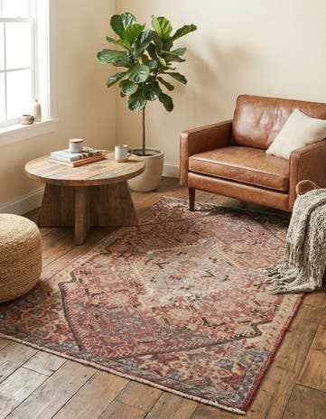 3' 4 x 4' 9 Hand Knotted Ultra Vintage Persian Wool Rug