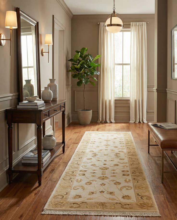 Detail image of 2' 8 x 9' 8 Hand Knotted Darya Wool Runner Rug