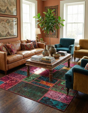 5' 7 x 7' 8 Hand Knotted Ultra Vintage Persian Wool Rug