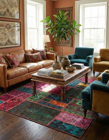 5' 7 x 7' 8 Hand Knotted Ultra Vintage Persian Wool Rug