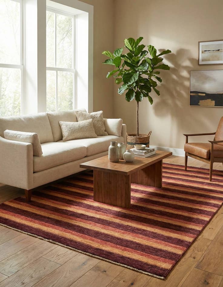 Detail image of  5' 5 x 7' 10  Hand Knotted Modern Ziegler Rug