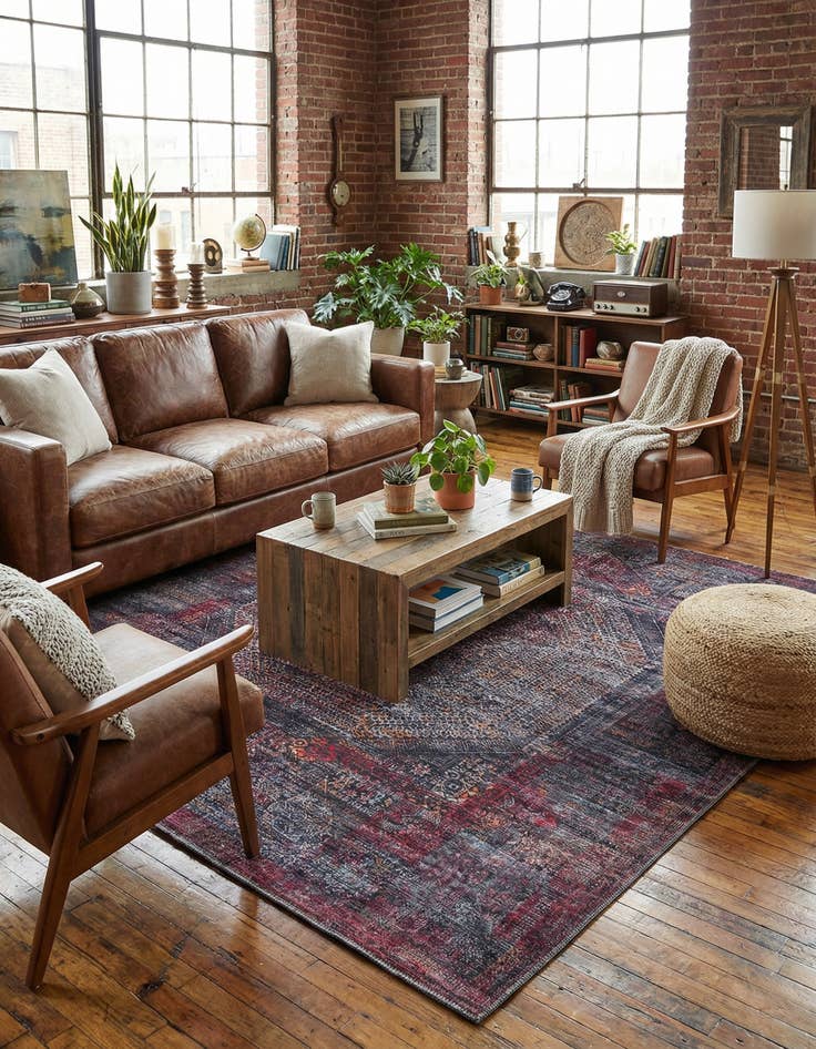 Detail image of 7' 10 x 7' 10  Washable Mangata Square Rug