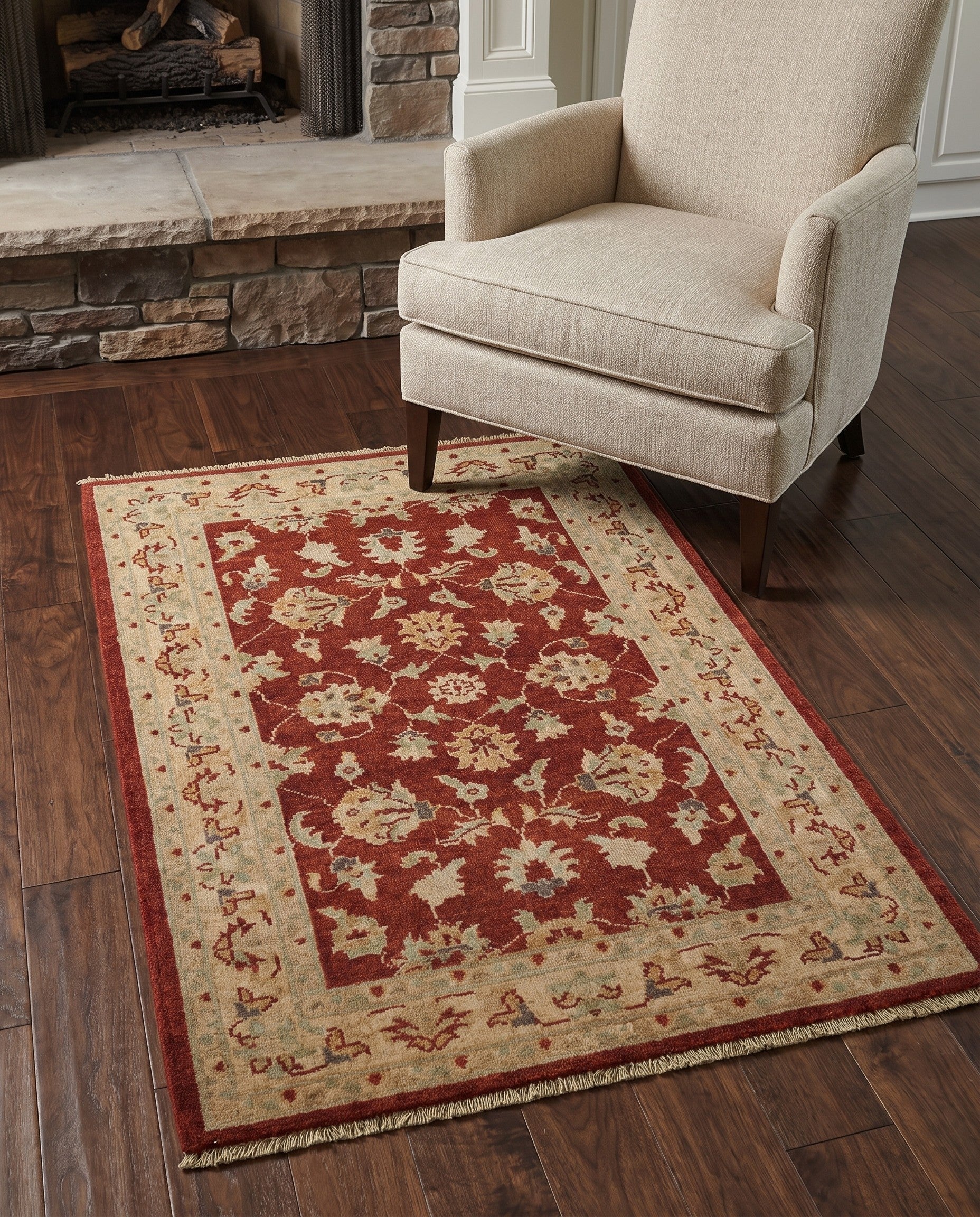 2' 7 x 4' Hand Knotted Ziegler Rug