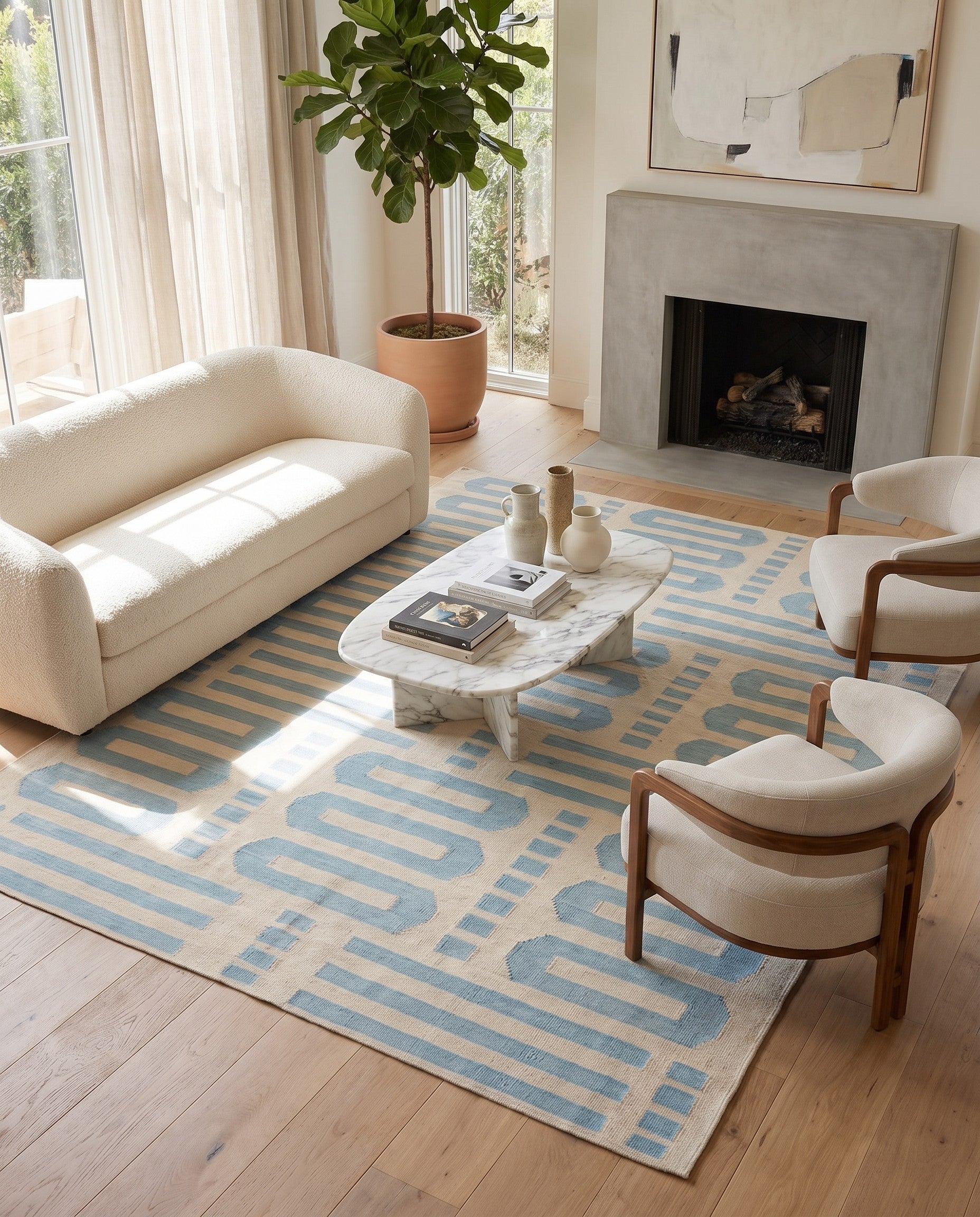 5' 11 x 7' 8 Hand Woven Kilim Modern Wool Rug