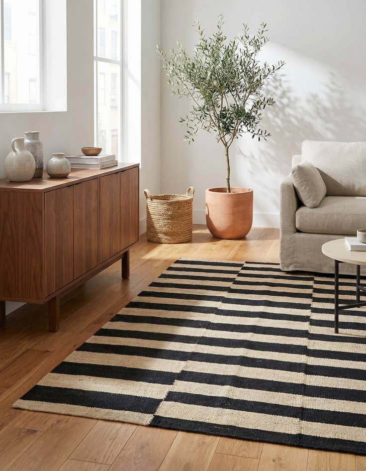 Detail image of 2' 8 x 3' 10  Hand Woven Kilim Modern Wool Rug