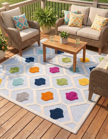 7' 10 x 7' 10 Easy-Clean Aruba Indoor / Outdoor Square Rug