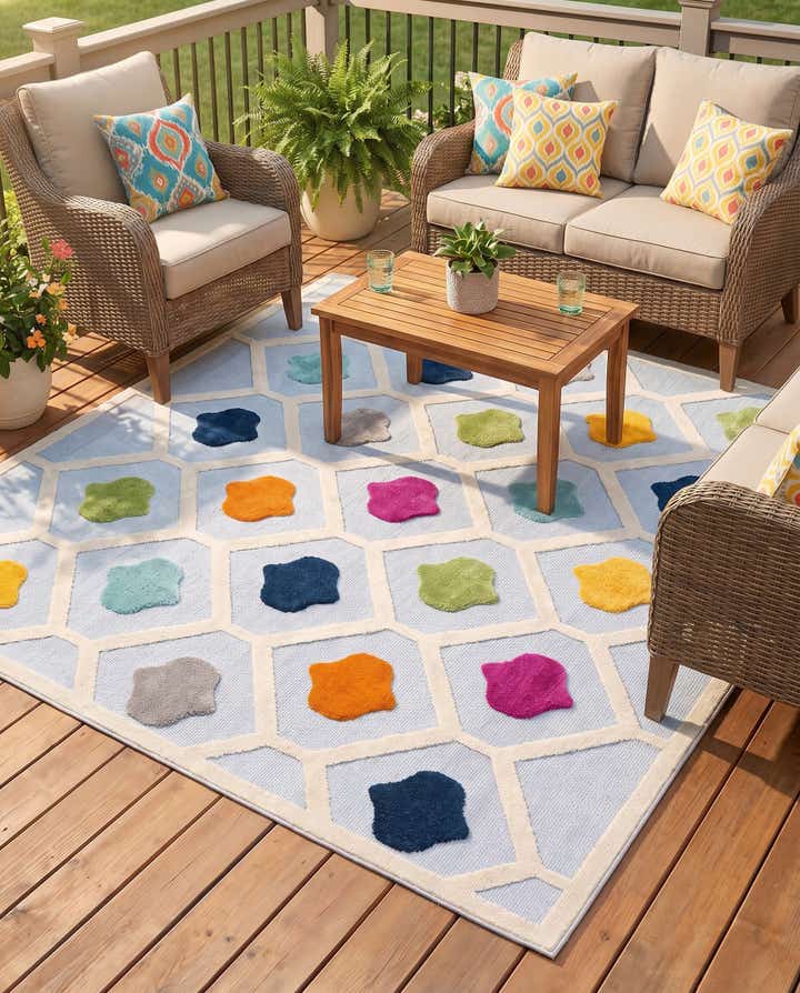 240cm x 240cm Facile à nettoyer Aruba Tapis Intérieur / Extérieur Carré