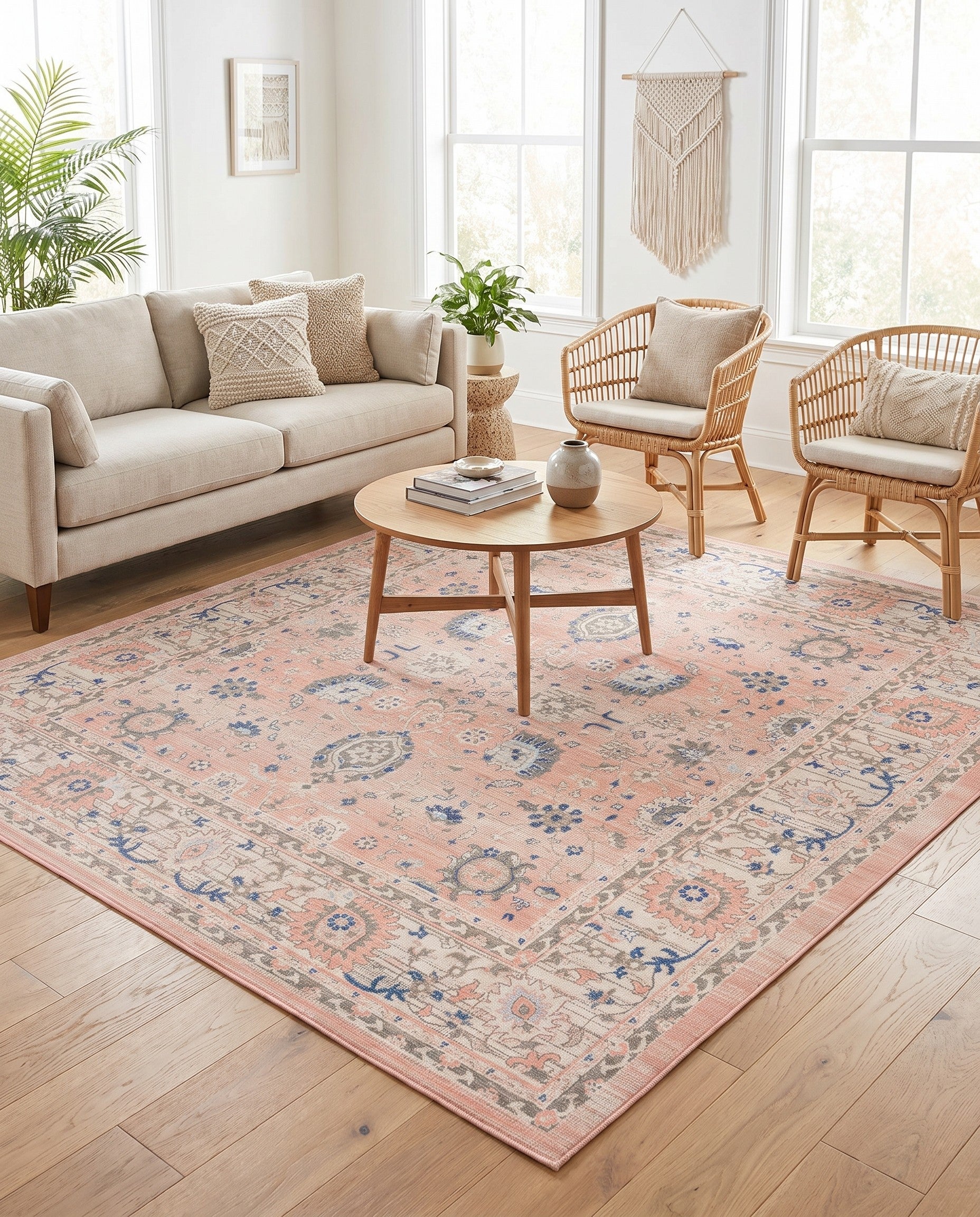 Powder Pink Whitney Square Rug