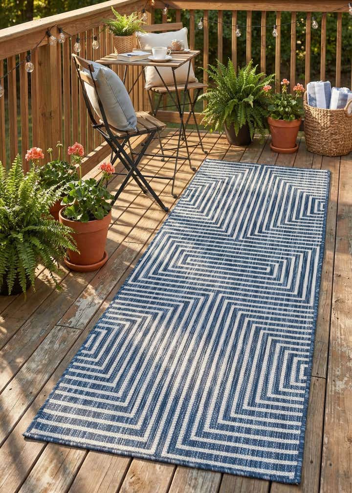 2' x 5' 3 Easy-Clean Modern Indoor / Outdoor Runner Rug