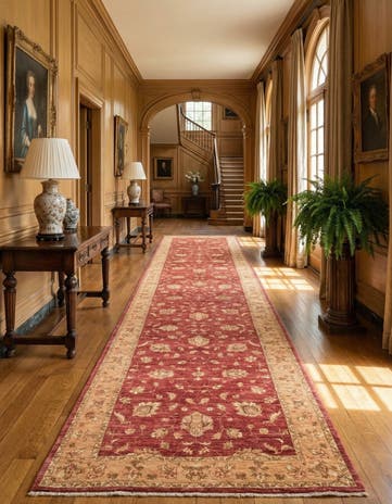 4' 10 x 19' 3 Hand Knotted Peshawar Ziegler Runner Rug
