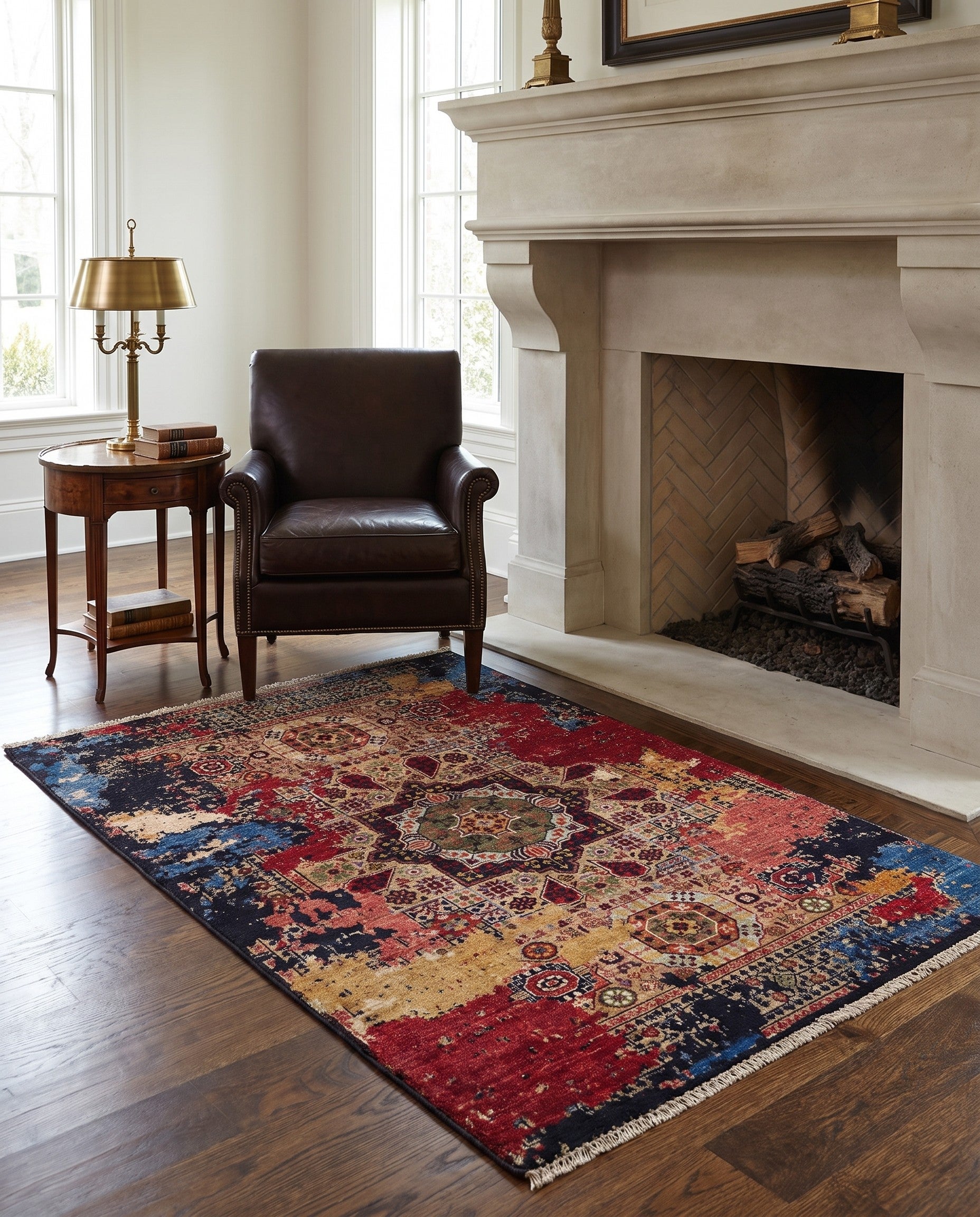 3' 6 x 5' Hand Knotted Mamluk Ziegler Rug