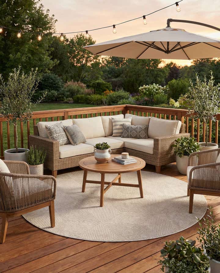 7' 10 x 7' 10 Easy-Clean Sabrina Soto Indoor / Outdoor Round Rug
