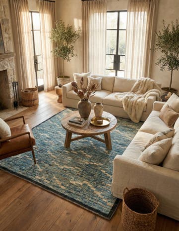 6' 7 x 9' 3 Hand Knotted Moroccan Wool Rug