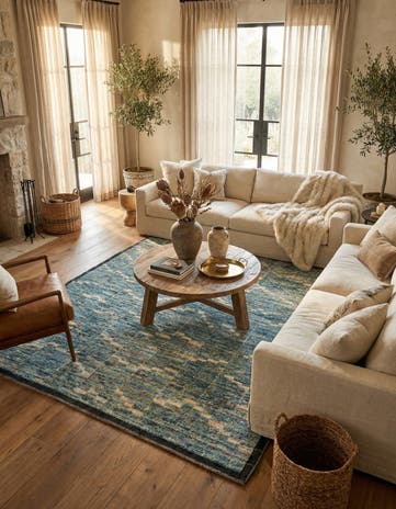 6' 7 x 9' 3 Hand Knotted Moroccan Wool Rug