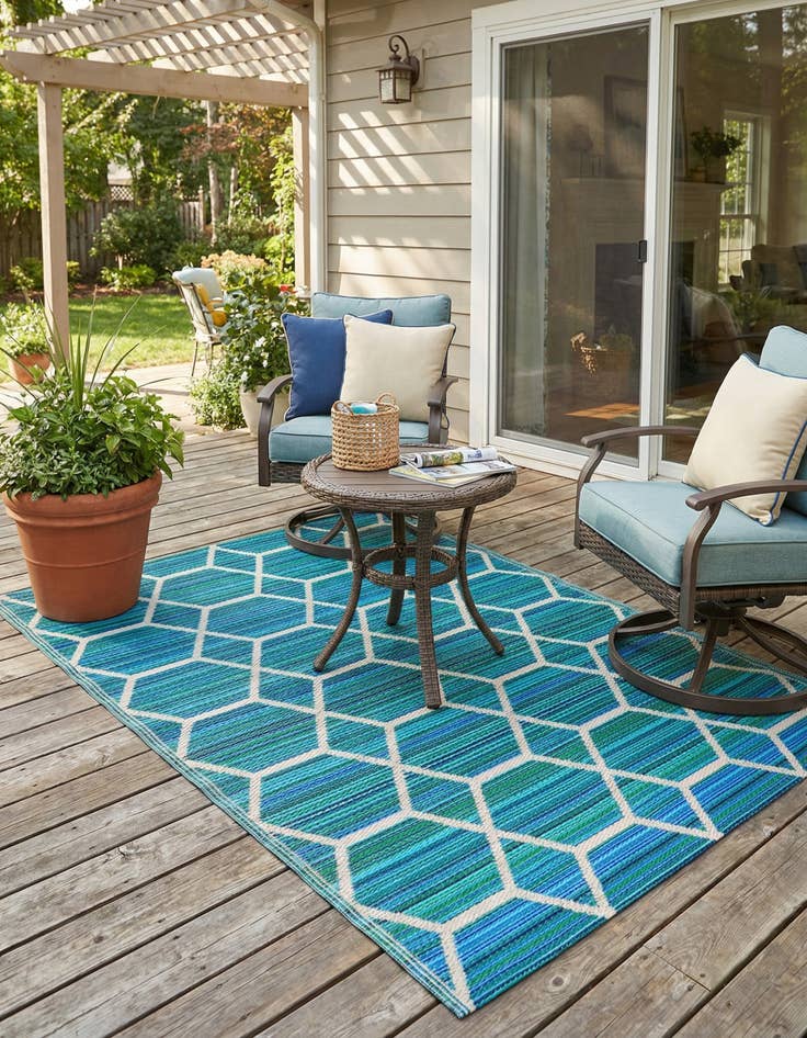 Detail image of 4' x 6' Easy-Clean Vista Breeze Indoor / Outdoor Rug