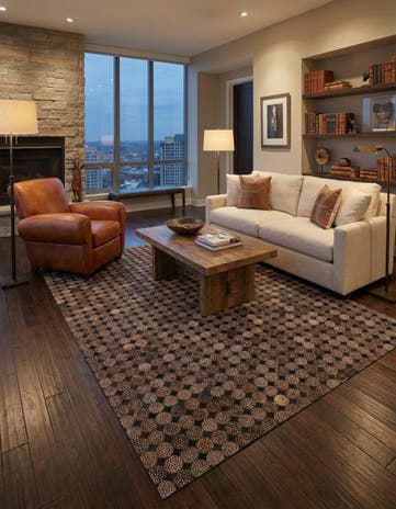 5' 2 x 7' 6 Cowhide Rug