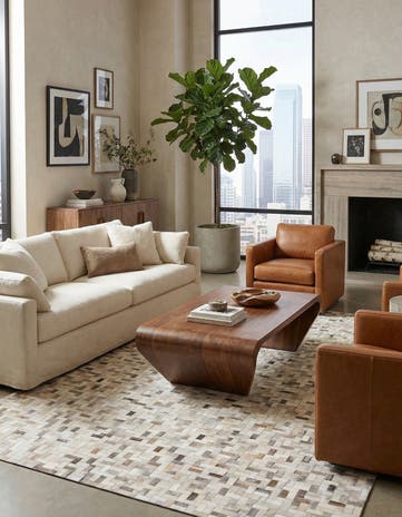 6' 7 x 9' 9 Cowhide Stocks Rug