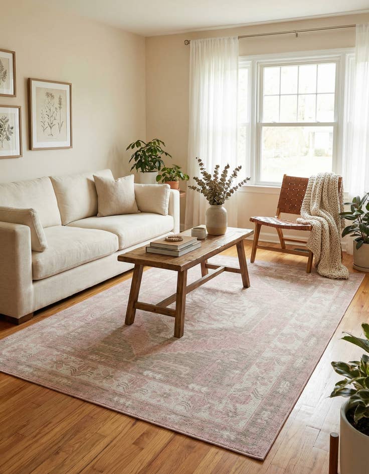 Detail image of  6' x 9'  Washable Traditional Indoor / Outdoor Rug