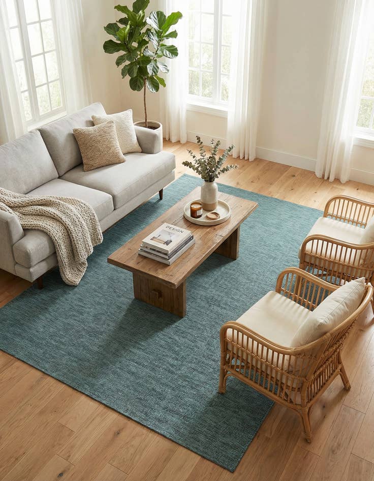 Detail image of 9' x 12'  Washable Solid Indoor / Outdoor Rug