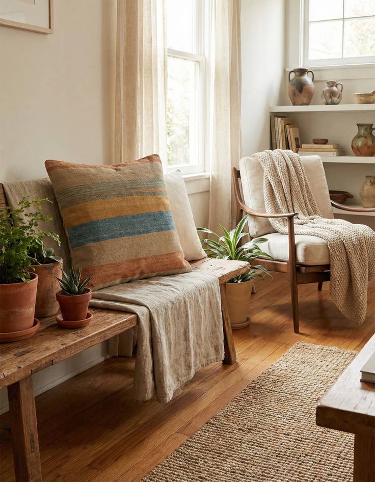 Detail image of  1' 8 x 1' 8  Hand Woven Pillow Wool Square Rug