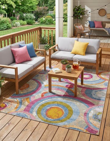 5' x 7' Easy-Clean Modern Indoor / Outdoor Rug