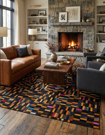 5' 1 x 8' Cowhide - Patchwork Rug