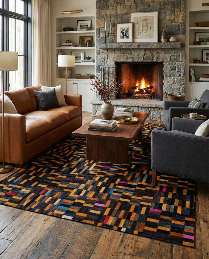 5' 1 x 8' Cowhide - Patchwork Rug