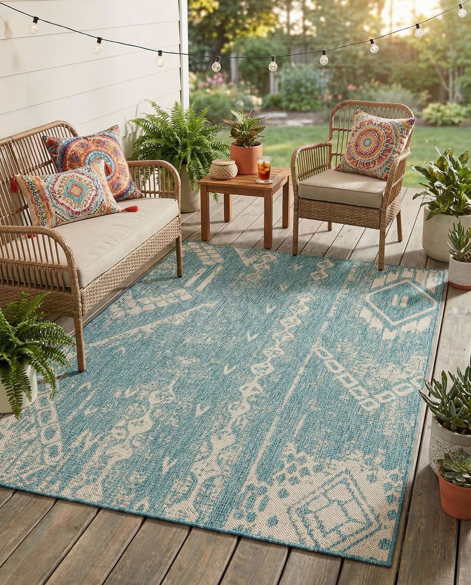 4' x 6' Easy-Clean Bohemian Indoor / Outdoor Rug