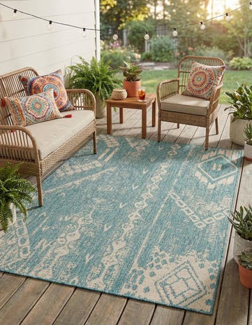 4' x 6' Easy-Clean Bohemian Indoor / Outdoor Rug