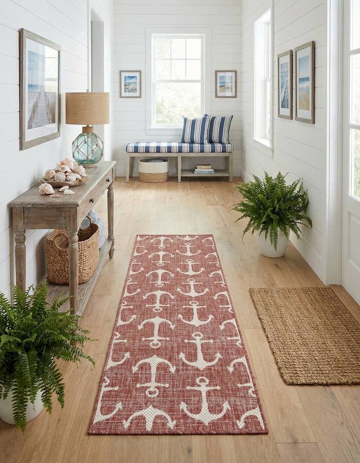 Detail image of 2' x 6' Easy-Clean Coastal Indoor / Outdoor Runner Rug