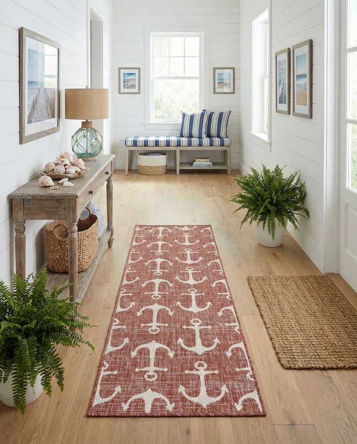 2' x 6' Easy-Clean Coastal Indoor / Outdoor Runner Rug