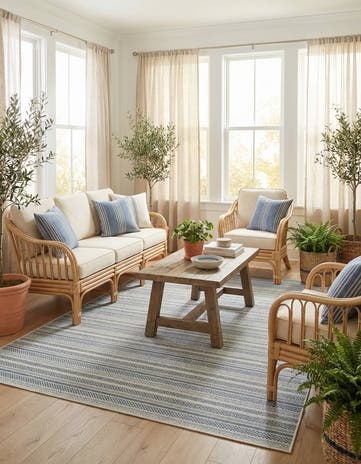 7' 10 x 11' Easy-Clean Ribbon Indoor / Outdoor Rug