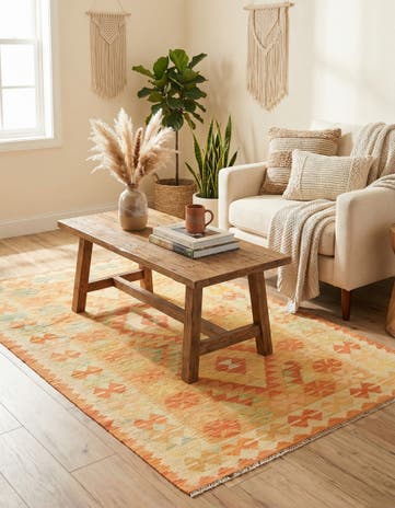 3' 2 x 5' Hand Woven Kilim Waziri Wool Rug