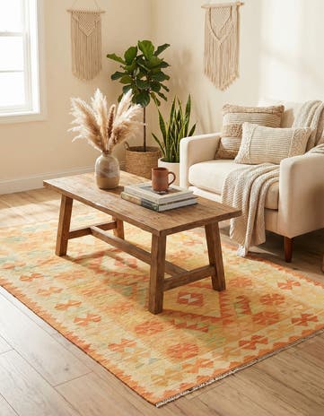 3' 2 x 5' Hand Woven Kilim Waziri Wool Rug