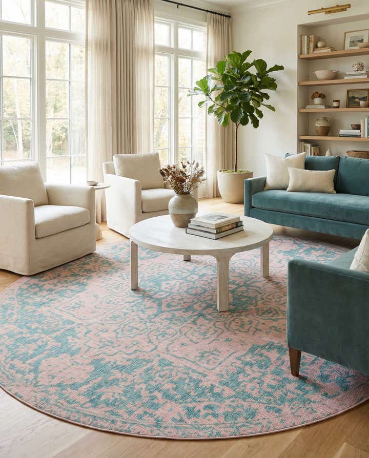 13' x 13' Easy-Clean Jill Zarin Dubai Indoor / Outdoor Round Rug