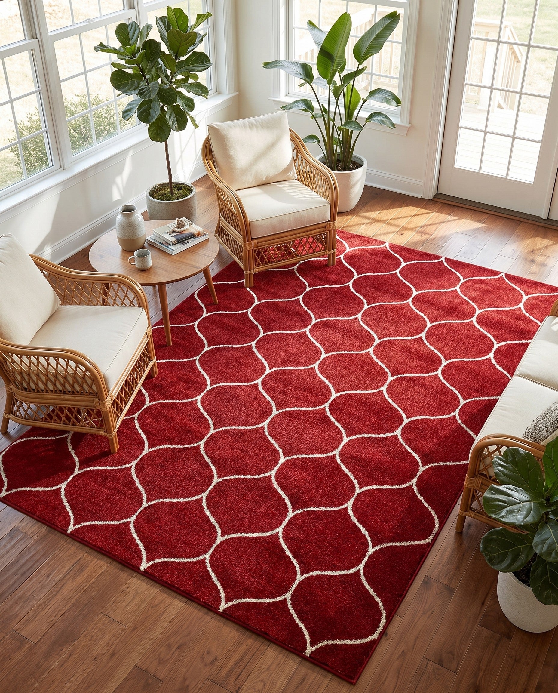 6' x 9' Lattice Frieze Rug