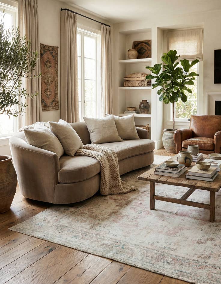 Detail image of  6' 8 x 9' 7  Hand Knotted Ultra Vintage Persian Wool Rug