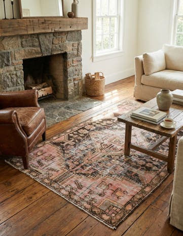 3' 7 x 5' 10 Hand Knotted Ultra Vintage Persian Wool Rug