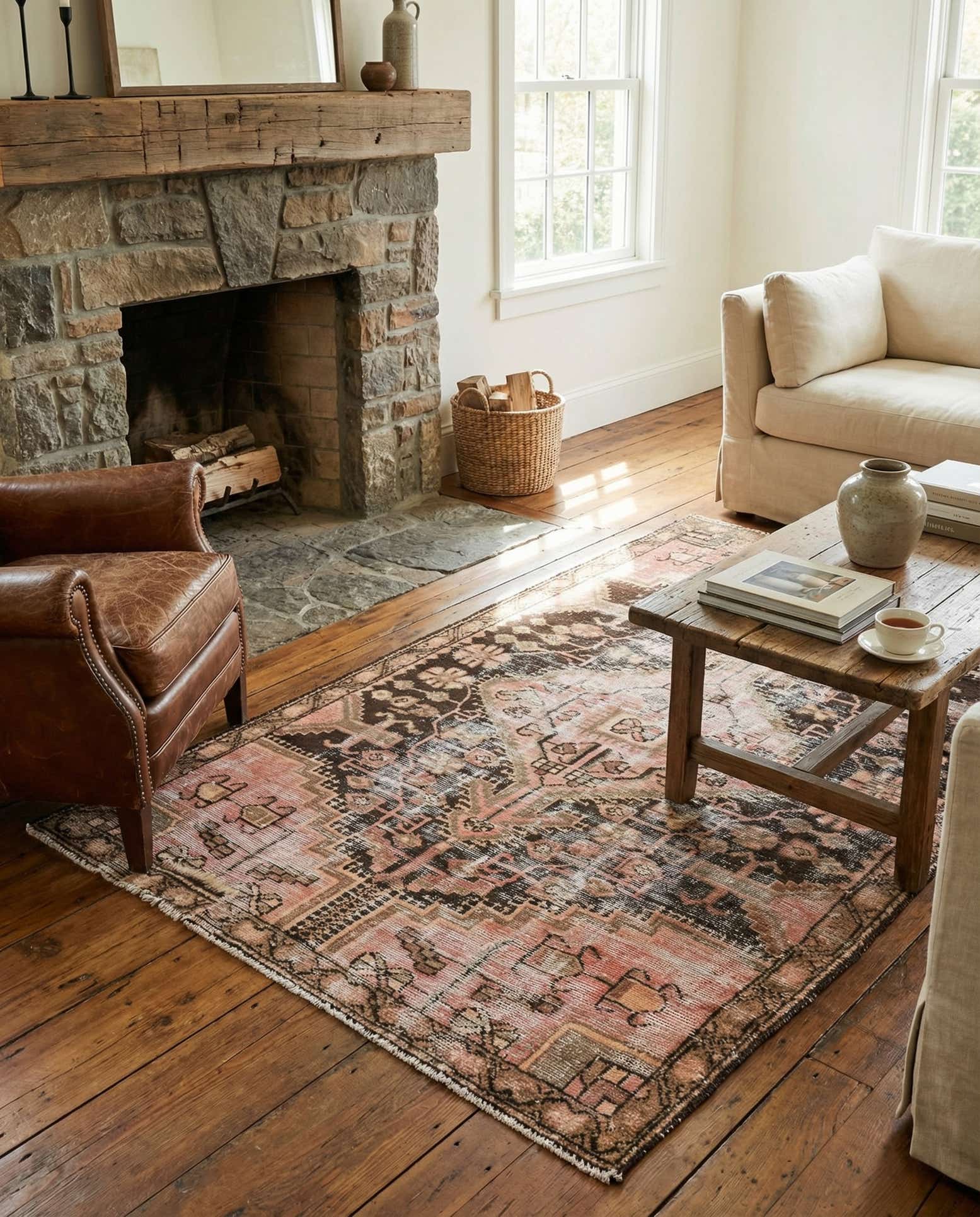 3' 7 x 5' 10 Hand Knotted Ultra Vintage Persian Wool Rug