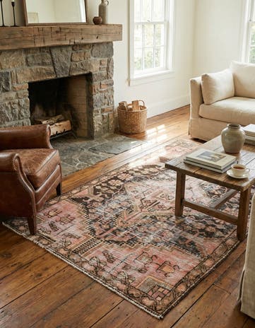 3' 7 x 5' 10 Hand Knotted Ultra Vintage Persian Wool Rug