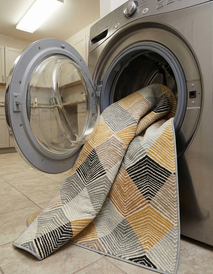 Detail image of 4' x 6'  Washable Modern Indoor / Outdoor Rug